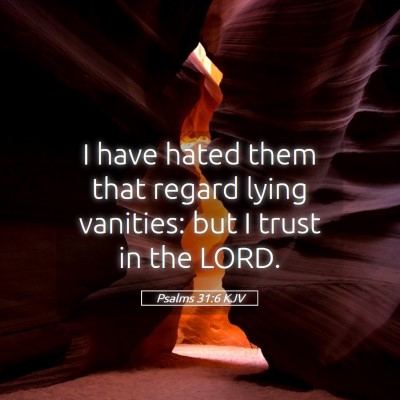 Picture 05 - Psalms 31:6 KJV - I have hated them that regard lying vanities: but - Bible Verse Picture