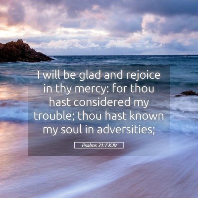 Picture 05 - Psalms 31:7 KJV - I will be glad and rejoice in thy mercy: for thou - Bible Verse Picture