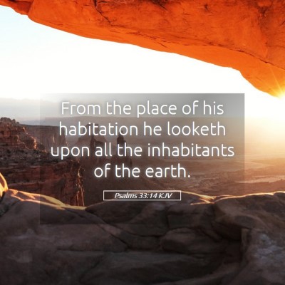 Picture 05 - Psalms 33:14 KJV - From the place of his habitation he looketh upon - Bible Verse Picture
