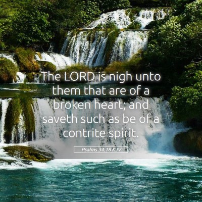 Picture 05 - Psalms 34:18 KJV - The LORD is nigh unto them that are of a broken - Bible Verse Picture