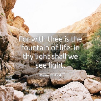Picture 05 - Psalms 36:9 KJV - For with thee is the fountain of life: in thy - Bible Verse Picture