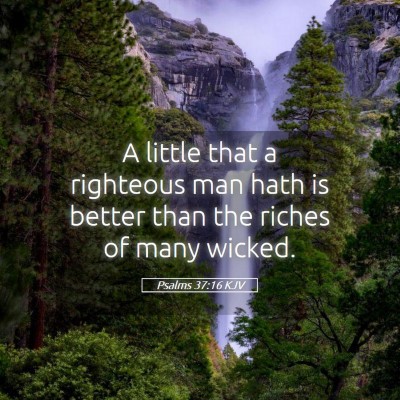 Picture 05 - Psalms 37:16 KJV - A little that a righteous man hath is better than - Bible Verse Picture