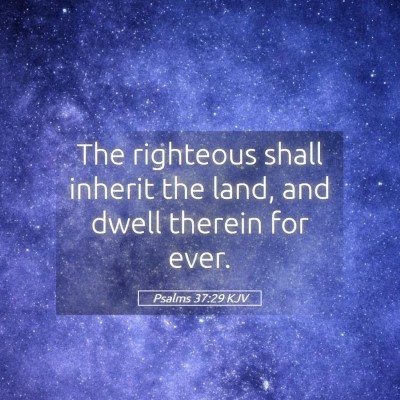 Picture 05 - Psalms 37:29 KJV - The righteous shall inherit the land, and dwell - Bible Verse Picture