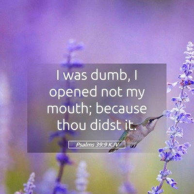 Picture 05 - Psalms 39:9 KJV - I was dumb, I opened not my mouth; because thou - Bible Verse Picture