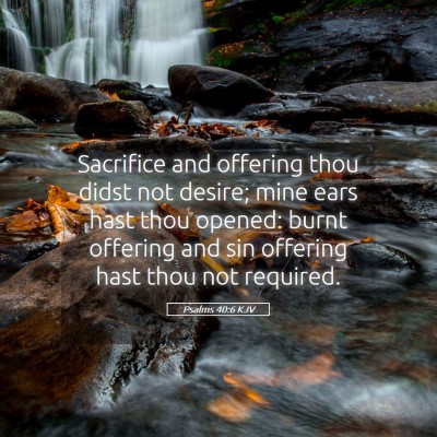 Picture 05 - Psalms 40:6 KJV - Sacrifice and offering thou didst not desire; - Bible Verse Picture