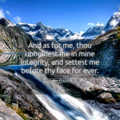 Picture 05 - Psalms 41:12 KJV - And as for me, thou upholdest me in mine - Bible Verse Picture