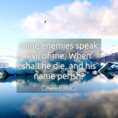 Picture 05 - Psalms 41:5 KJV - Mine enemies speak evil of me, When shall he die, - Bible Verse Picture