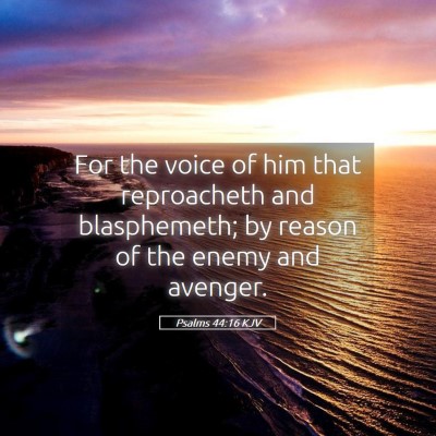 Picture 05 - Psalms 44:16 KJV - For the voice of him that reproacheth and - Bible Verse Picture