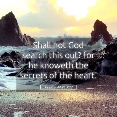 Picture 05 - Psalms 44:21 KJV - Shall not God search this out? for he knoweth the - Bible Verse Picture