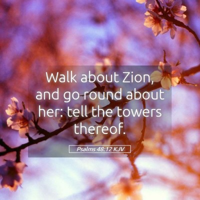 Picture 05 - Psalms 48:12 KJV - Walk about Zion, and go round about her: tell the - Bible Verse Picture