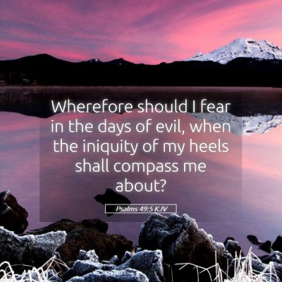 Picture 05 - Psalms 49:5 KJV - Wherefore should I fear in the days of evil, when - Bible Verse Picture