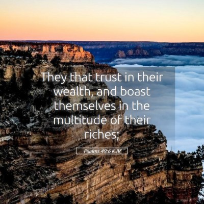 Picture 05 - Psalms 49:6 KJV - They that trust in their wealth, and boast - Bible Verse Picture