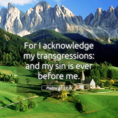 Picture 05 - Psalms 51:3 KJV - For I acknowledge my transgressions: and my sin - Bible Verse Picture