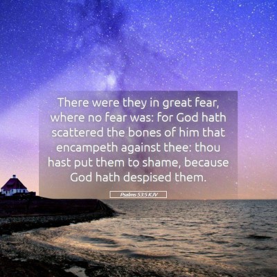 Picture 05 - Psalms 53:5 KJV - There were they in great fear, where no fear was: - Bible Verse Picture