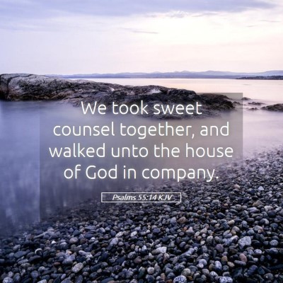 Picture 05 - Psalms 55:14 KJV - We took sweet counsel together, and walked unto - Bible Verse Picture