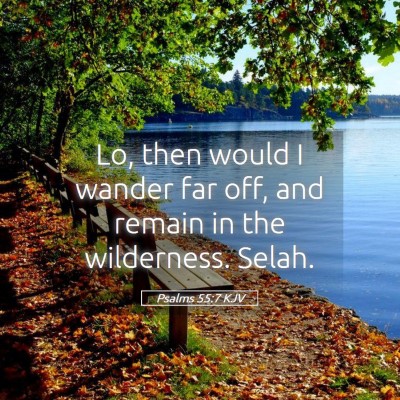 Picture 05 - Psalms 55:7 KJV - Lo, then would I wander far off, and remain in - Bible Verse Picture