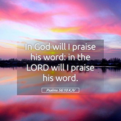 Picture 05 - Psalms 56:10 KJV - In God will I praise his word: in the LORD will I - Bible Verse Picture