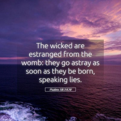 Picture 05 - Psalms 58:3 KJV - The wicked are estranged from the womb: they go - Bible Verse Picture