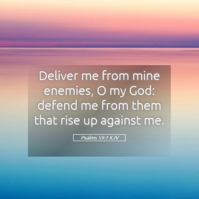Picture 05 - Psalms 59:1 KJV - Deliver me from mine enemies, O my God: defend me - Bible Verse Picture