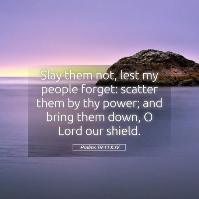 Picture 05 - Psalms 59:11 KJV - Slay them not, lest my people forget: scatter - Bible Verse Picture