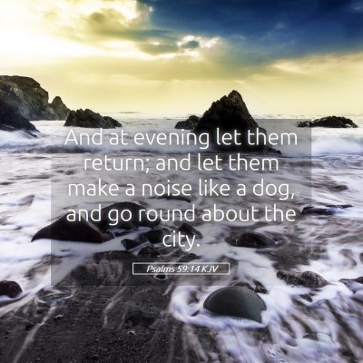 Picture 05 - Psalms 59:14 KJV - And at evening let them return; and let them make - Bible Verse Picture