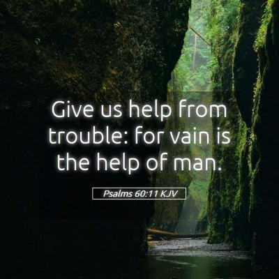 Picture 05 - Psalms 60:11 KJV - Give us help from trouble: for vain is the help - Bible Verse Picture