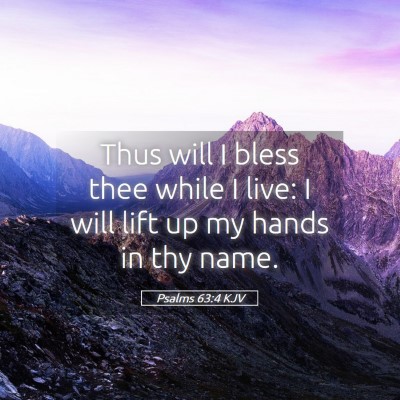 Picture 05 - Psalms 63:4 KJV - Thus will I bless thee while I live: I will lift - Bible Verse Picture