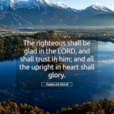 Picture 05 - Psalms 64:10 KJV - The righteous shall be glad in the LORD, and - Bible Verse Picture
