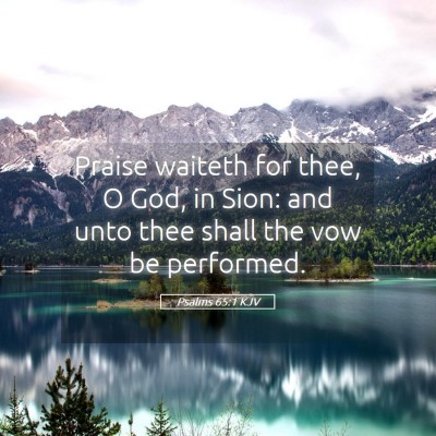 Picture 05 - Psalms 65:1 KJV - Praise waiteth for thee, O God, in Sion: and unto - Bible Verse Picture