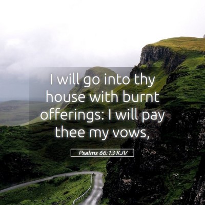 Picture 05 - Psalms 66:13 KJV - I will go into thy house with burnt offerings: I - Bible Verse Picture