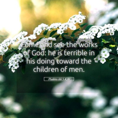 Picture 05 - Psalms 66:5 KJV - Come and see the works of God: he is terrible in - Bible Verse Picture