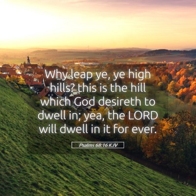 Picture 05 - Psalms 68:16 KJV - Why leap ye, ye high hills? this is the hill - Bible Verse Picture
