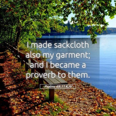 Picture 05 - Psalms 69:11 KJV - I made sackcloth also my garment; and I became a - Bible Verse Picture