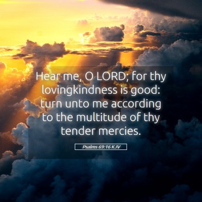 Picture 05 - Psalms 69:16 KJV - Hear me, O LORD; for thy lovingkindness is good: - Bible Verse Picture
