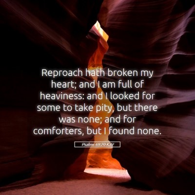 Picture 05 - Psalms 69:20 KJV - Reproach hath broken my heart; and I am full of - Bible Verse Picture