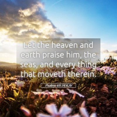 Picture 05 - Psalms 69:34 KJV - Let the heaven and earth praise him, the seas, - Bible Verse Picture