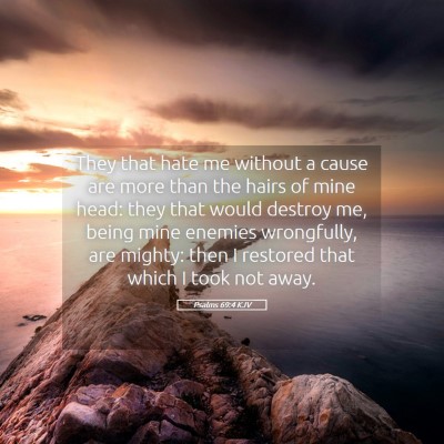 Picture 05 - Psalms 69:4 KJV - They that hate me without a cause are more than - Bible Verse Picture