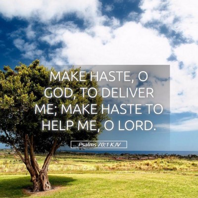 Picture 05 - Psalms 70:1 KJV - MAKE HASTE, O GOD, TO DELIVER ME; MAKE HASTE TO - Bible Verse Picture