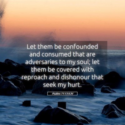 Picture 05 - Psalms 71:13 KJV - Let them be confounded and consumed that are - Bible Verse Picture