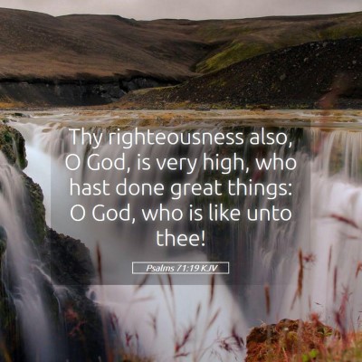 Picture 05 - Psalms 71:19 KJV - Thy righteousness also, O God, is very high, who - Bible Verse Picture