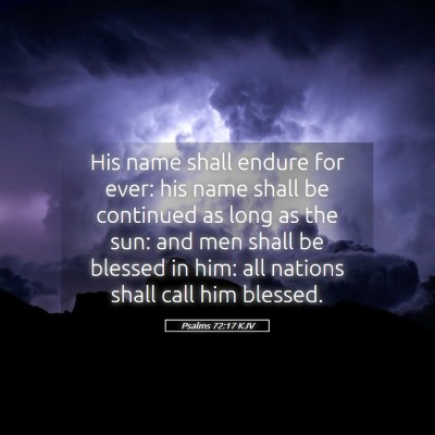 Picture 05 - Psalms 72:17 KJV - His name shall endure for ever: his name shall be - Bible Verse Picture
