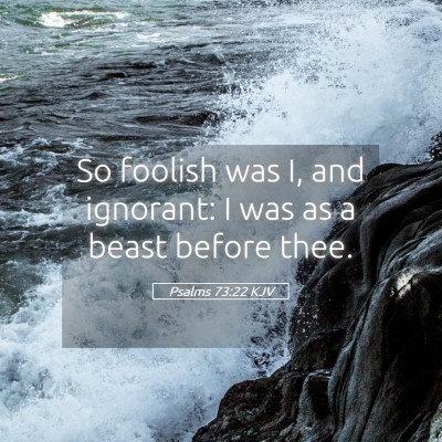 Picture 05 - Psalms 73:22 KJV - So foolish was I, and ignorant: I was as a beast - Bible Verse Picture