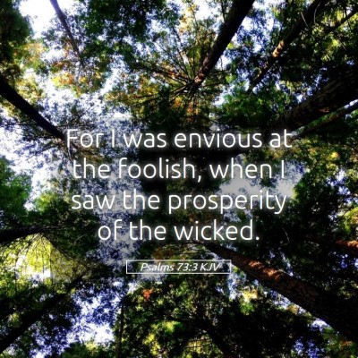 Picture 05 - Psalms 73:3 KJV - For I was envious at the foolish, when I saw the - Bible Verse Picture