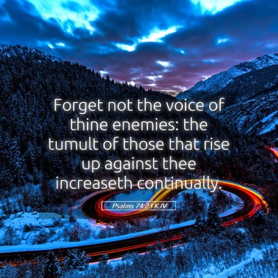Picture 05 - Psalms 74:23 KJV - Forget not the voice of thine enemies: the tumult - Bible Verse Picture