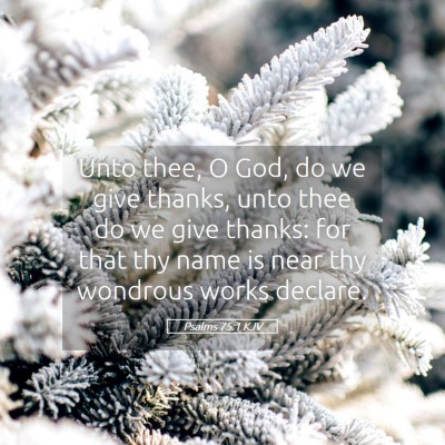Picture 05 - Psalms 75:1 KJV - Unto thee, O God, do we give thanks, unto thee do - Bible Verse Picture