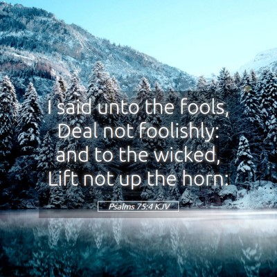 Picture 05 - Psalms 75:4 KJV - I said unto the fools, Deal not foolishly: and to - Bible Verse Picture