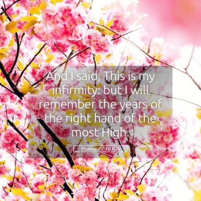 Picture 05 - Psalms 77:10 KJV - And I said, This is my infirmity: but I will - Bible Verse Picture