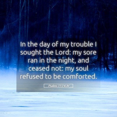 Picture 05 - Psalms 77:2 KJV - In the day of my trouble I sought the Lord: my - Bible Verse Picture