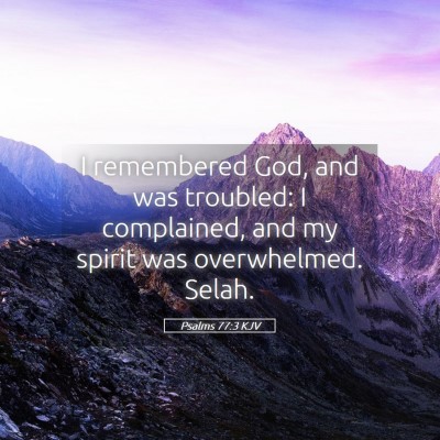 Picture 05 - Psalms 77:3 KJV - I remembered God, and was troubled: I complained, - Bible Verse Picture