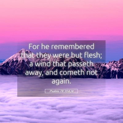 Picture 05 - Psalms 78:39 KJV - For he remembered that they were but flesh; a - Bible Verse Picture
